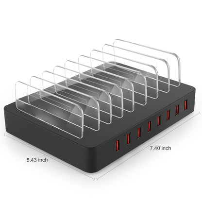 X6 96W 2.4A 8 USB Ports Smart Charger with Detachable Bezel, AU Plug(Black) - Multifunction Charger by buy2fix | Online Shopping UK | buy2fix