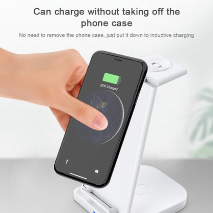 HQ-UD21 3 in 1 Folding Mobile Phone Watch Multi-Function Charging Stand Wireless Charger for iPhones & Apple Watch & Airpods (White) - Apple Accessories by buy2fix | Online Shopping UK | buy2fix