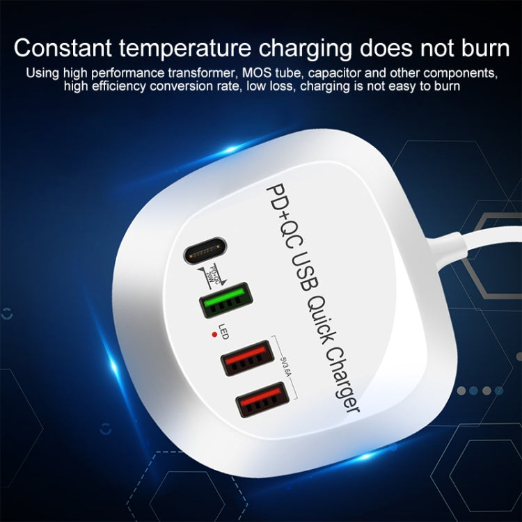 WLX-T3P 4 In 1 PD + QC Multi-function Smart Fast Charging USB Charger (US Plug) - Multifunction Charger by buy2fix | Online Shopping UK | buy2fix