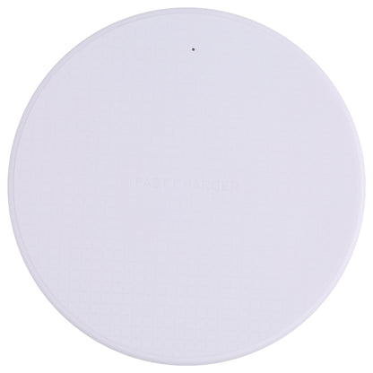 10W QI Plaid Pattern Round Plastic Wireless Charger (White) - Wireless Charger by buy2fix | Online Shopping UK | buy2fix