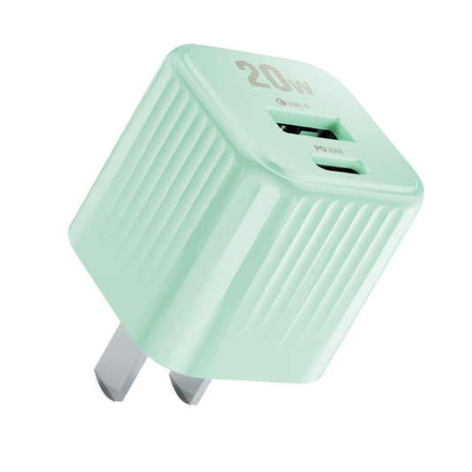 WK WP-U129 Color Sugar 20W USB+USB-C/Type-C Fast Charge Charger, CN Plug(Green) - USB Charger by WK | Online Shopping UK | buy2fix