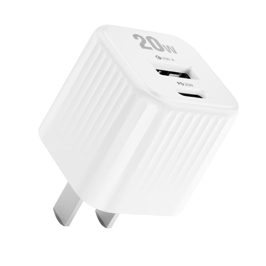 WK WP-U129 Color Sugar 20W USB+USB-C/Type-C Fast Charge Charger, CN Plug(White) - USB Charger by WK | Online Shopping UK | buy2fix