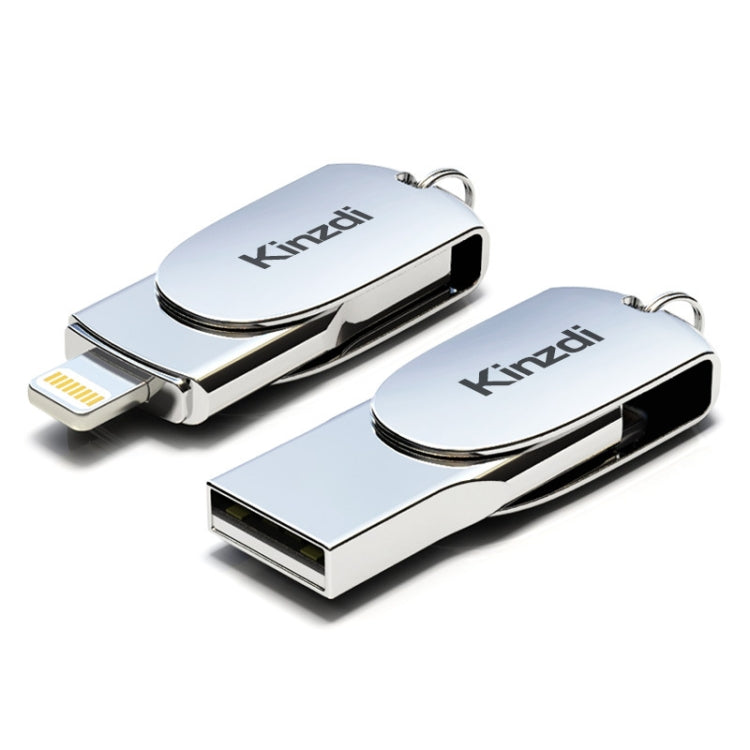 Kinzdi 256GB USB 2.0 + 8 Pin Interface Metal Twister Flash U Disk (Silver) - USB Flash Drives by Kinzdi | Online Shopping UK | buy2fix