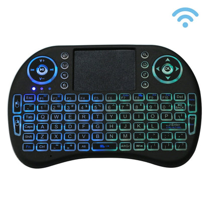 2.4GHz Mini i8 Wireless QWERTY Keyboard with Colorful Backlight & Touchpad & Multimedia Control for PC, Android TV BOX, X-BOX Player, Smartphones(Black) - MINI PC Accessories & Gadgets by buy2fix | Online Shopping UK | buy2fix