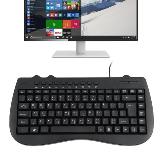 KB-301B Multimedia Notebook Mini Wired Keyboard, Arabic Version (Black) - Wired Keyboard by buy2fix | Online Shopping UK | buy2fix