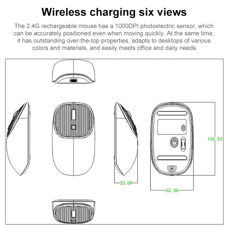 MKESPN SXS-5600 Type-C Rechargeable 2.4G Wireless Mouse(Red) - Wireless Mice by MKESPN | Online Shopping UK | buy2fix