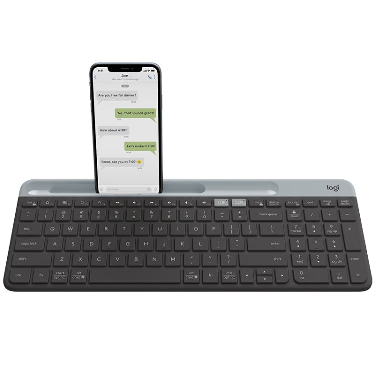 Logitech K580 Dual Modes Thin and Light Multi-device Wireless Keyboard with Phone Holder (Black) - Wireless Keyboard by Logitech | Online Shopping UK | buy2fix