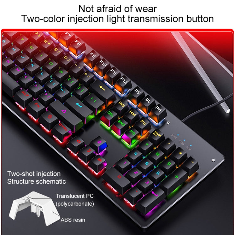 YINDIAO Classic Square Keys Mixed Light USB Mechanical Gaming Wired Keyboard, Blue Shaft (Black) - Wired Keyboard by YINDIAO | Online Shopping UK | buy2fix