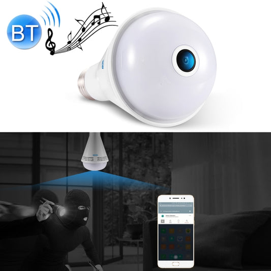 ESCAM QP137 2MP HD 1080P 360 Degree Panoramic Bluetooth Speaker Bulb IP Camera, E27, WiFi, Motion Detection,(White) - Security by ESCAM | Online Shopping UK | buy2fix