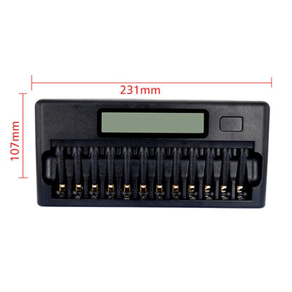 100-240V 12 Slot Battery Charger for AA / AAA / NI-MH / NI-CD Battery, with LCD Display, US Plug - Consumer Electronics by buy2fix | Online Shopping UK | buy2fix