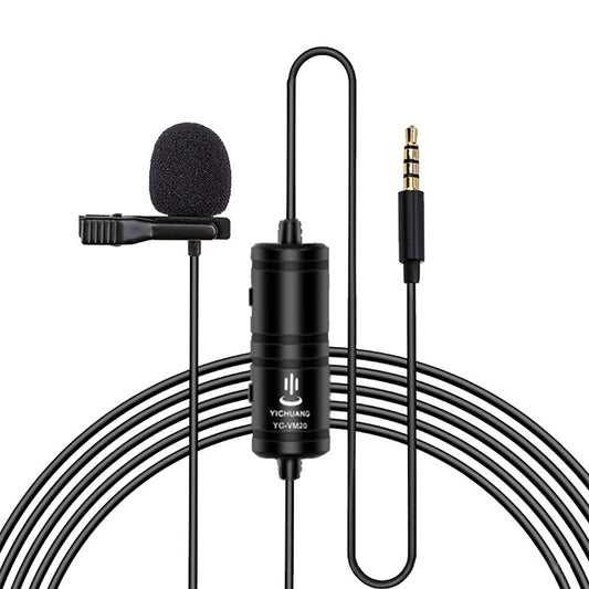 YICHUANG YC-VM20 3.5mm Port Video Recording Omnidirectional Lavalier Microphone, Cable Length: 6m - Consumer Electronics by YICHUANG | Online Shopping UK | buy2fix