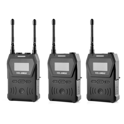 YELANGU YLG9929B MX4 Dual-Channel 100CH UHF Wireless Microphone System with 2 Transmitters and Receiver for DSLR Cameras and Video Cameras(Black) - Camera Microphone by YELANGU | Online Shopping UK | buy2fix