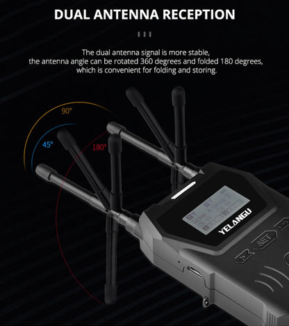 YELANGU YLG9929B MX4 Dual-Channel 100CH UHF Wireless Microphone System with 2 Transmitters and Receiver for DSLR Cameras and Video Cameras(Black) - Camera Microphone by YELANGU | Online Shopping UK | buy2fix