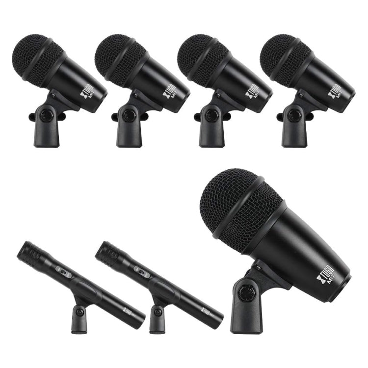 XTUGA MI7-G 7-Piece Wired Dynamic Drum Mic Kit Kick Bass Tom/Snare Cymbals Microphone Set - Microphone by XTUGA | Online Shopping UK | buy2fix