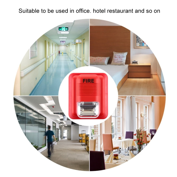Sound-light Fire Alarm Warning Strobe Horn Alert Safety System Sensor - Security by buy2fix | Online Shopping UK | buy2fix