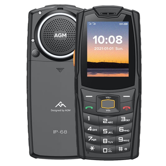 [HK Warehouse] AGM M6 4G Rugged Phone, EU Version, IP68 / IP69K / MIL-STD-810G Waterproof Dustproof Shockproof, 2500mAh Battery, 2.4 inch, Network: 4G, BT, FM, Torch(Black) - AGM by AGM | Online Shopping UK | buy2fix