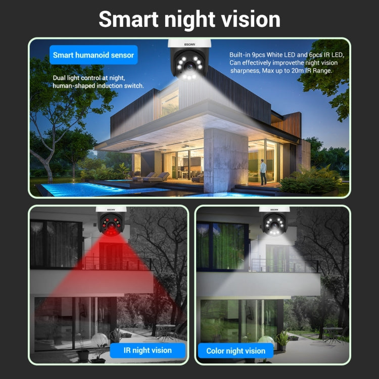 ESCAM QF558 5.0MP HD 5X Zoom Wireless IP Camera, Support Humanoid Detection, Night Vision, Two Way Audio, TF Card, US Plug - Security by ESCAM | Online Shopping UK | buy2fix