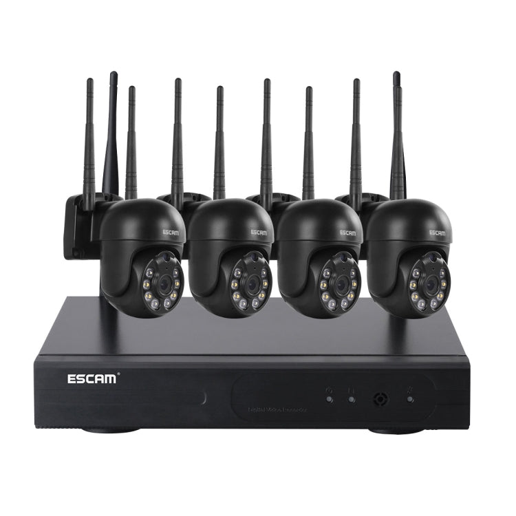 ESCAM WNK614 HD 3.0 Million Pixels 8-channel Wireless + 4IPC Wireless NVR Security System, AU Plug - Security by ESCAM | Online Shopping UK | buy2fix