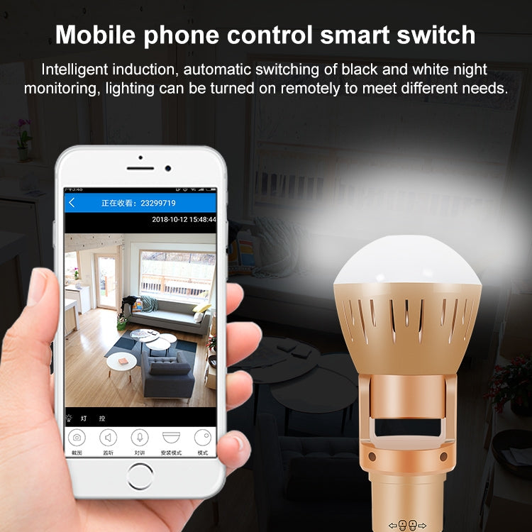 DP3 1.3 Megapixel Panoramic Universal Light Bulb Camera Mobile Phone Remote Installation Home Network HD Monitoring - Security by buy2fix | Online Shopping UK | buy2fix