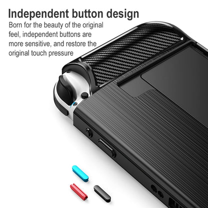 Carbon Fiber TPU Shockproof Protective Case For Nintendo Switch OLED(Red) - Cases by buy2fix | Online Shopping UK | buy2fix