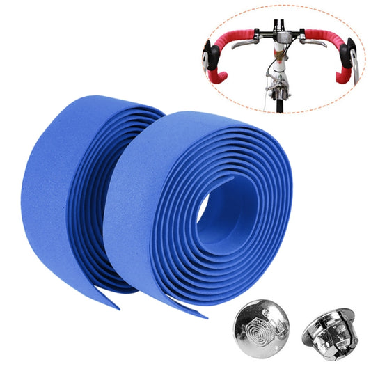 1 Pair TOSEEK New Cycling Road Bike Sports Bicycle Cork Handlebar Tape Wrap + 2 Bar Plug(Blue) - Outdoor & Sports by TOSEEK | Online Shopping UK | buy2fix