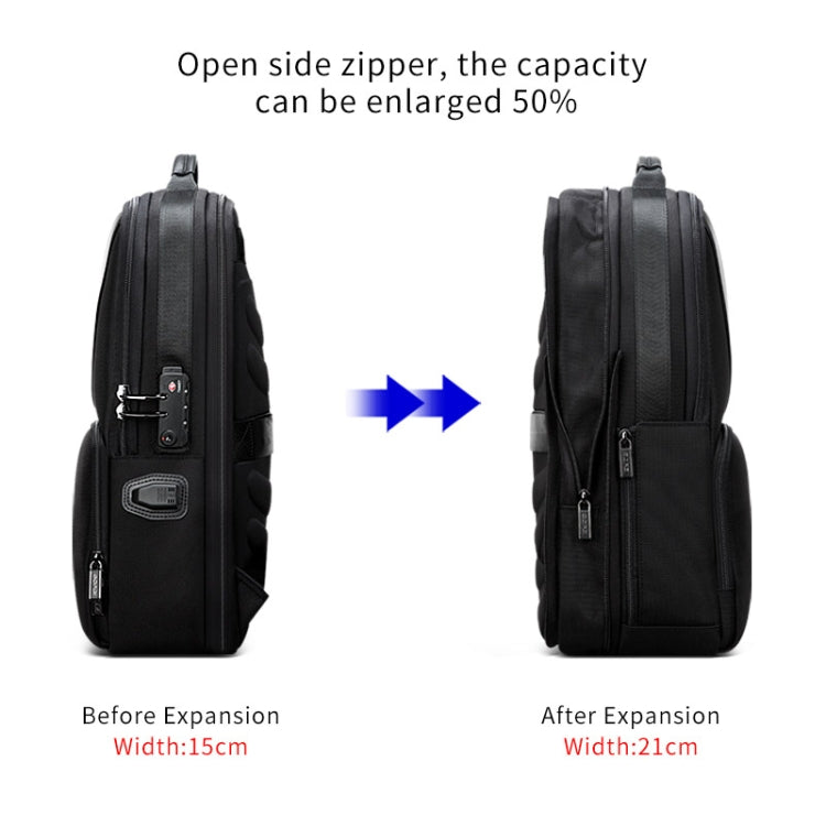 Bopai 61-02511 Business Travel Breathable Waterproof Anti-theft Man Backpack, Size: 30x15x44cm(Black) - Backpack by Bopai | Online Shopping UK | buy2fix