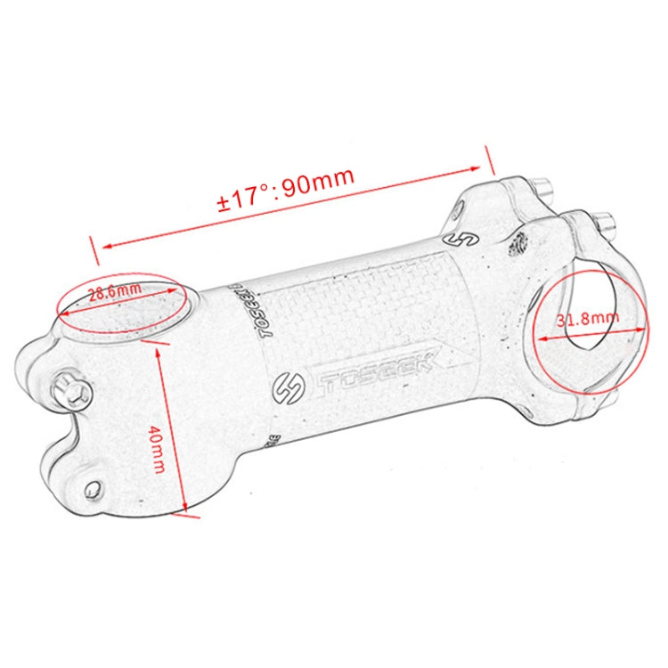 TOSEEK Road Mountain Bike Ultra-light Handlebar Stem Riser Faucet, Size: 17 Degree, 90mm (Gloss) - Bicycle Grips by TOSEEK | Online Shopping UK | buy2fix