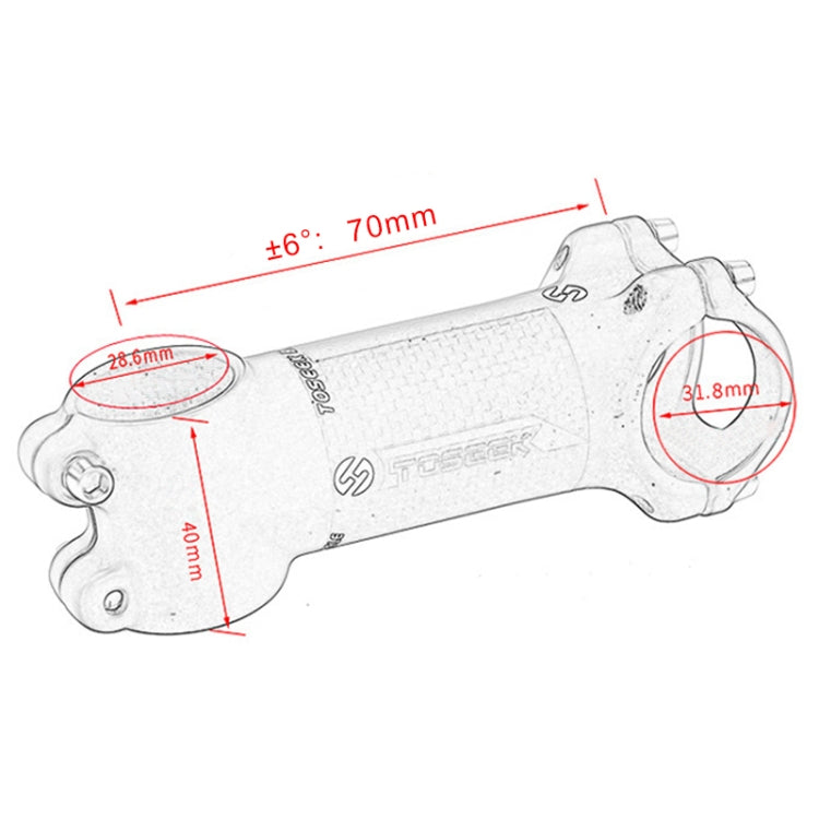 TOSEEK Road Mountain Bike Ultra-light Handlebar Stem Riser Faucet, Size: 6 Degree, 70mm (Matte) - Bicycle Grips by TOSEEK | Online Shopping UK | buy2fix