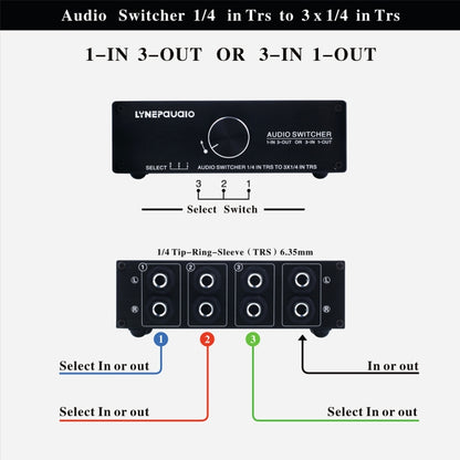 B833 Passive Speaker Stereo Switch Loudspeaker,  1 Input and 3 Output or 3 Input and 1 Output (Black) - Consumer Electronics by buy2fix | Online Shopping UK | buy2fix