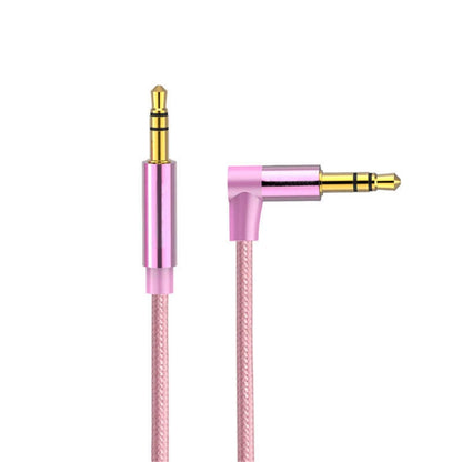 AV01 3.5mm Male to Male Elbow Audio Cable, Length: 1m (Rose Gold) - Aux Cable by buy2fix | Online Shopping UK | buy2fix