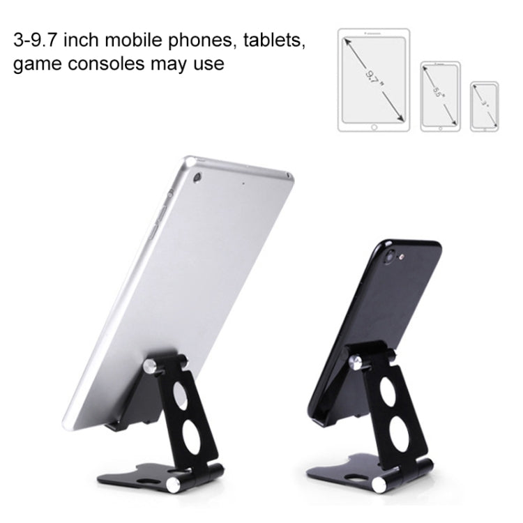 ROOSTAND R2 Aluminum Alloy Mobile Desktop Tablet Bracket Double Folding Lazy Artifact, Size: 6.4x7x9cm(Black) - Desktop Holder by buy2fix | Online Shopping UK | buy2fix