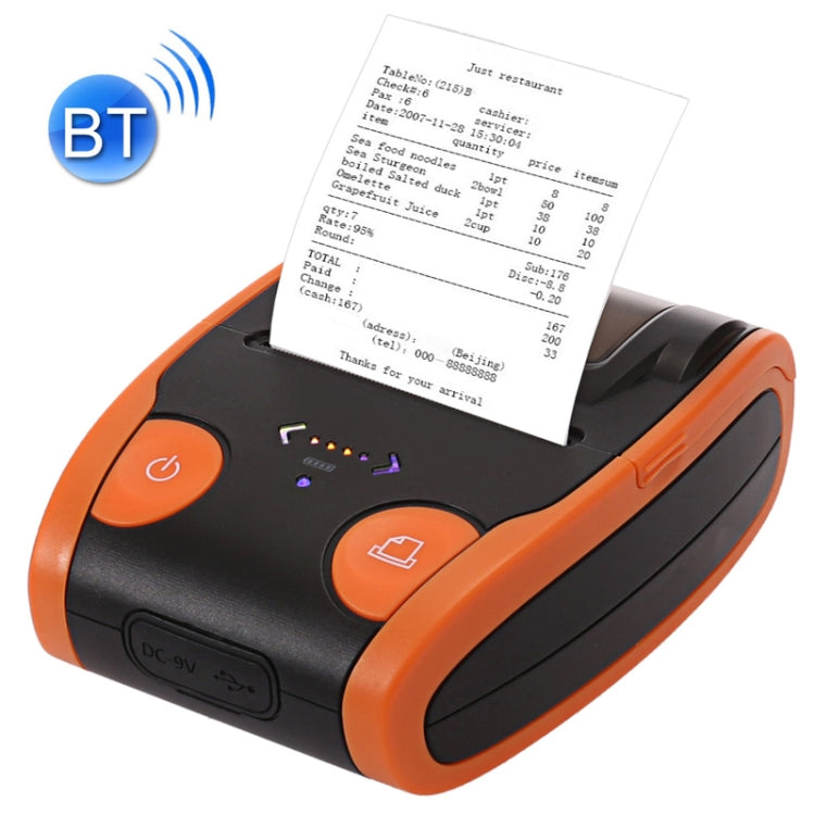 QS-5806 Portable 58mm Bluetooth POS Receipt Thermal Printer(Orange) - Consumer Electronics by buy2fix | Online Shopping UK | buy2fix