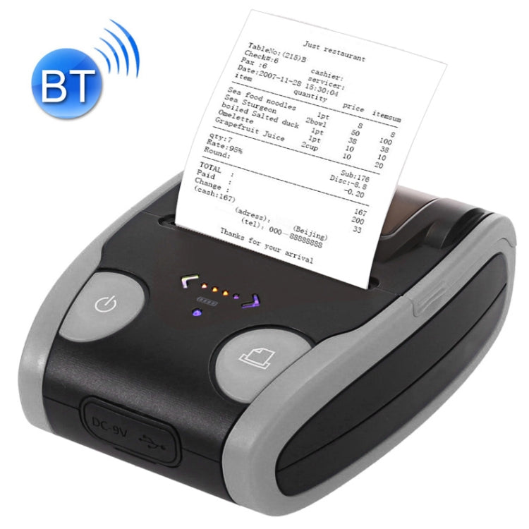 QS-5806 Portable 58mm Bluetooth POS Receipt Thermal Printer(Grey) - Consumer Electronics by buy2fix | Online Shopping UK | buy2fix