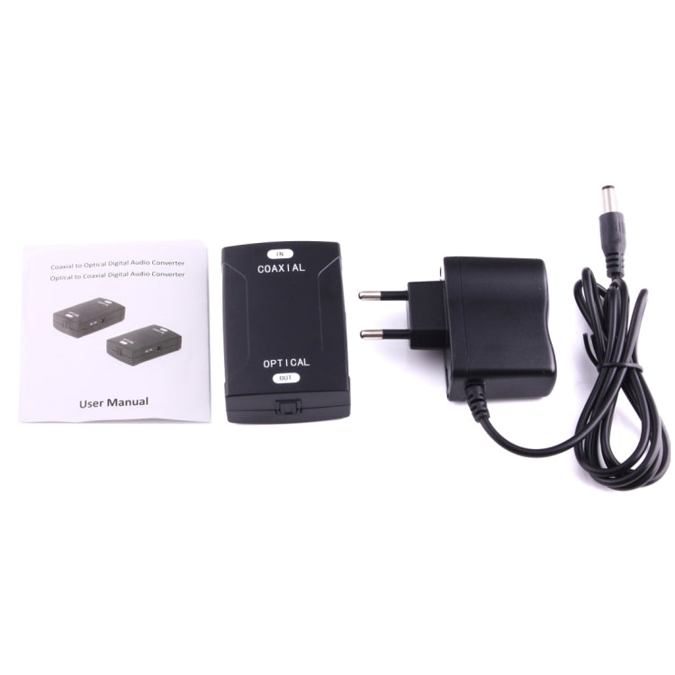 Coaxial RCA Input to Optical Toslink Output Digital Audio Converter Adapter(Black) - RCA Adapter by buy2fix | Online Shopping UK | buy2fix