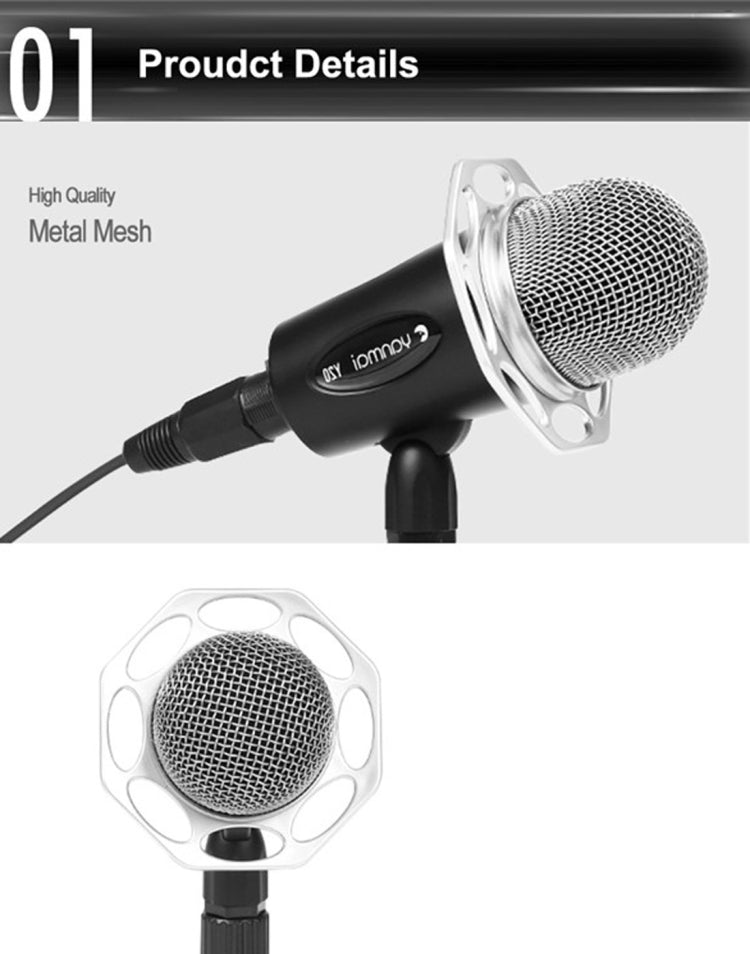 Yanmai Y20 Professional Game Condenser Microphone  with Tripod Holder, Cable Length: 1.8m, Compatible with PC and Mac for  Live Broadcast Show, KTV, etc.(Black) - Consumer Electronics by Yanmai | Online Shopping UK | buy2fix