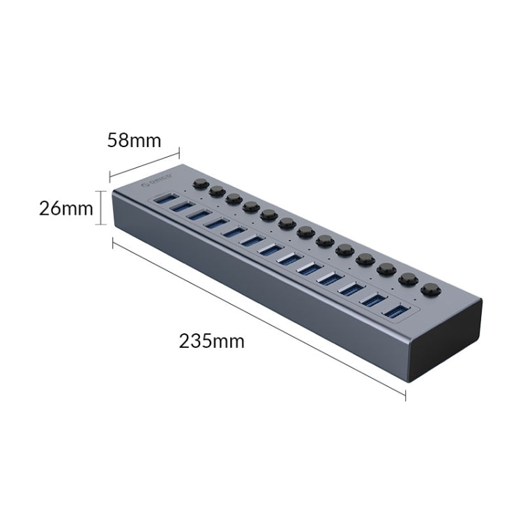 ORICO BT2U3-13AB-GY-BP Multi-Ports Individual Switches HUB, EU Plug - USB 3.0 HUB by ORICO | Online Shopping UK | buy2fix