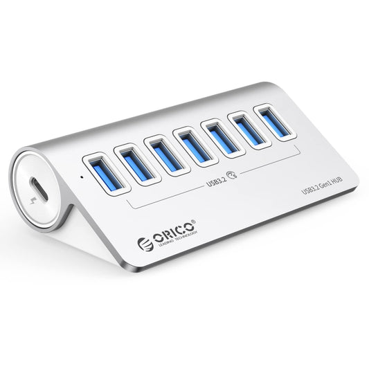 ORICO M3U7 Aluminum Alloy 7-Port USB 3.2 Gen1 5Gbps HUB with 0.5m Cable(Silver) - USB 3.0 HUB by ORICO | Online Shopping UK | buy2fix