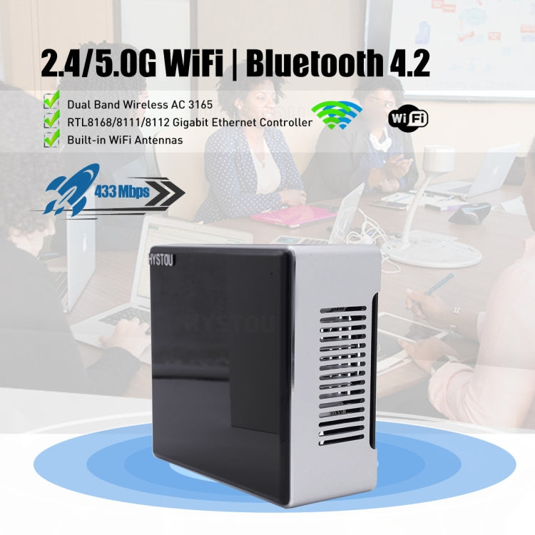 HYSTOU M5 Windows 7/8/10 / WES7/10/Linux System Mini PC, Intel Core i7-1065G7 Quad Core 8 Threads up to 3.9GHz, 64GB RAM+1TB SSD, EU Plug - Windows Mini PCs by HYSTOU | Online Shopping UK | buy2fix