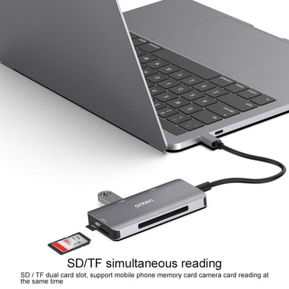 Onten 91882 5 In 1 USB3.0 x3 + SD + TF + CF Type-C / USB-C OTG Multi-function Card Reader - Card Reader by Onten | Online Shopping UK | buy2fix