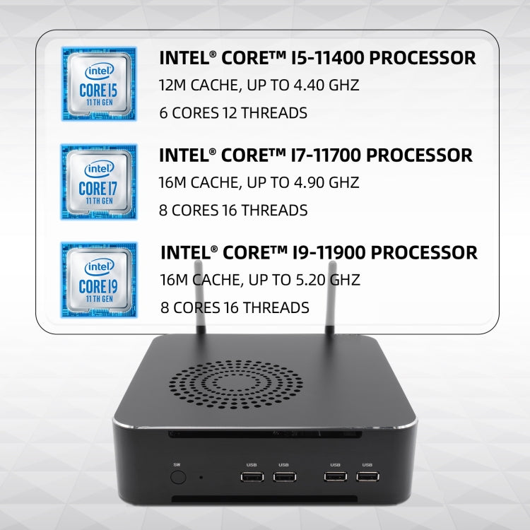 HYSTOU M7 Windows 7/8/10 / Linux System Mini PC, Intel Core i7-11700 Octa-core 16M Cache up to 4.9GHz, 64GB RAM+1TB SSD, UK Plug - Windows Mini PCs by HYSTOU | Online Shopping UK | buy2fix