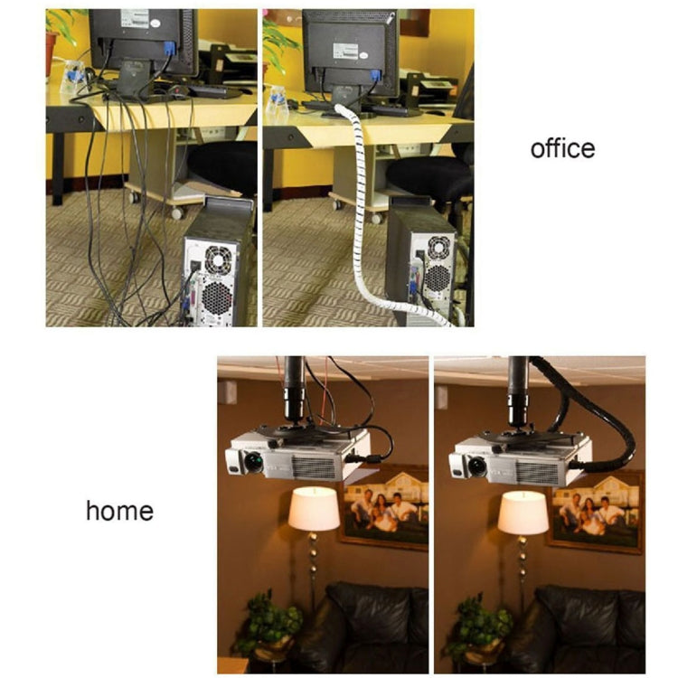 18m PE Spiral Pipes Wire Winding Organizer Tidy Tube, Nominal Diameter: 4mm(White) - Cable Ties & Organizers by buy2fix | Online Shopping UK | buy2fix