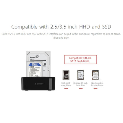 ORICO 6228US3 2.5 / 3.5 inch SATA HDD / SSD 2 Bay USB 3.0 Hard Drive Dock - HDD Enclosure by ORICO | Online Shopping UK | buy2fix