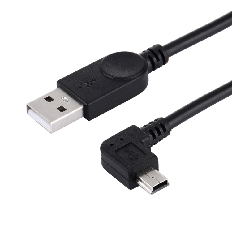 90 Degree Angle Left Mini USB to USB Data / Charging Cable, Length: 28cm - USB Cable by buy2fix | Online Shopping UK | buy2fix