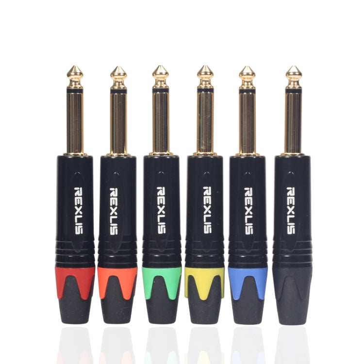 10 PCS TC202 6.35mm Gold-plated Mono Sound Welding Audio Adapter Plug(Blue) - Consumer Electronics by buy2fix | Online Shopping UK | buy2fix