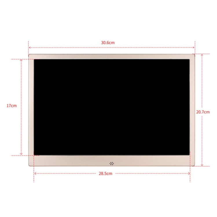 HSD1303 13.3 inch LED 1280x800 High Resolution Display Digital Photo Frame with Holder and Remote Control, Support SD / MMC / MS Card / USB Port, UK Plug(Gold) - Consumer Electronics by buy2fix | Online Shopping UK | buy2fix