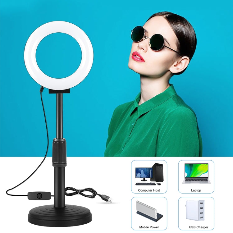 PULUZ 4.7 inch 12cm Curved Surface USB White Light LED Ring Selfie Beauty Vlogging Photography Video Lights(Black) - Consumer Electronics by PULUZ | Online Shopping UK | buy2fix