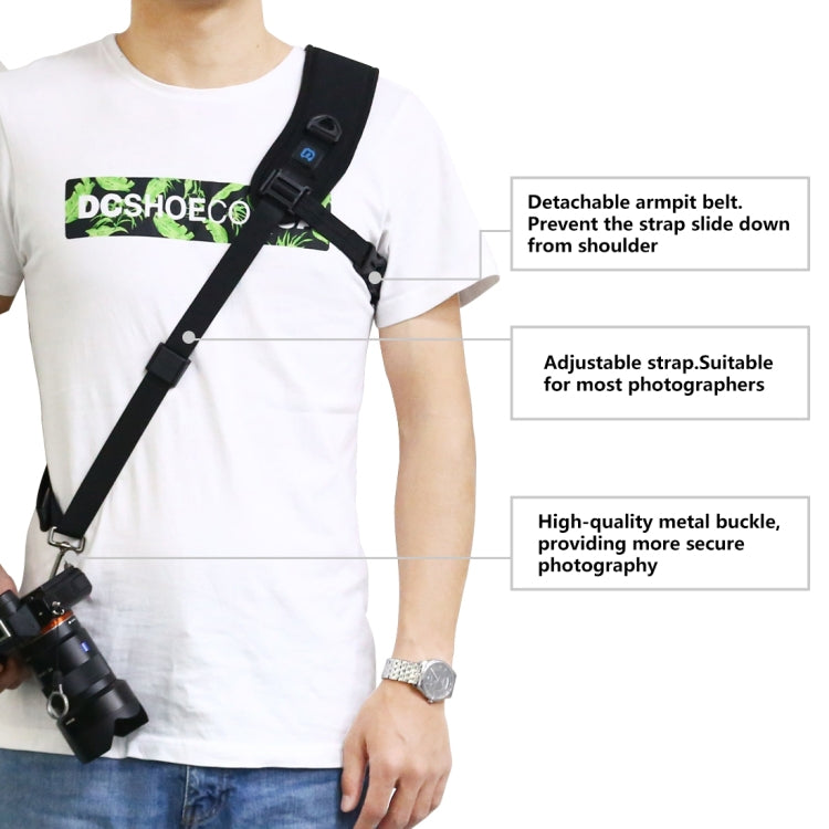 PULUZ Quick Release Anti-Slip Soft Pad Nylon Breathable Curved Camera Strap with Metal Hook for SLR / DSLR Cameras - Camera Strap by PULUZ | Online Shopping UK | buy2fix