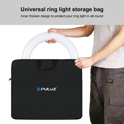 PULUZ 46cm Ring LED Lights Portable Zipper Storage Bag Carry Handbags, Size: 48cm x 55cm (Black) - Camera Accessories by PULUZ | Online Shopping UK | buy2fix