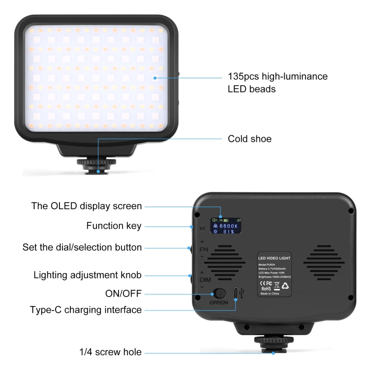 PULUZ Pocket 2500-9900K+RGB Full Color Beauty Fill Light Handheld On-Camera Photography LED Light - Camera Accessories by PULUZ | Online Shopping UK | buy2fix