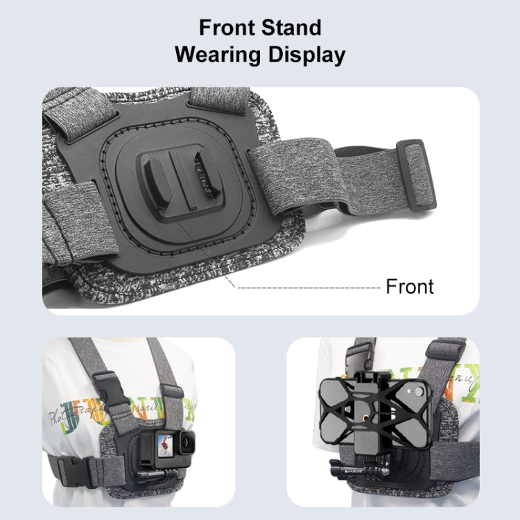 PULUZ Adjustable Body Mount Belt Chest Strap with J Hook Mount & Long Screw & Phone Clamp - Chest Belt by PULUZ | Online Shopping UK | buy2fix